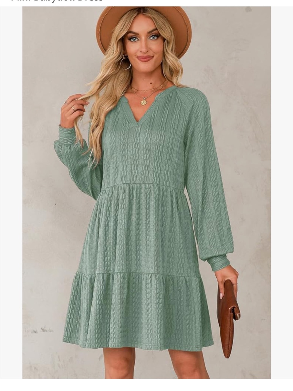 Dokotoo Fall Dresses for Women Long Sleeve V Neck Textured Casual new 🆕